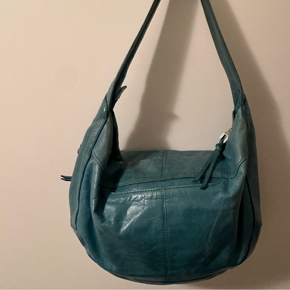 Hobo Teal Leather Shoulder Bag